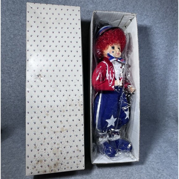 Vintage Brinns 1988 July Calendar Clown‎ Doll Cloth COA Uncle Sam Collectible - Picture 12 of 16